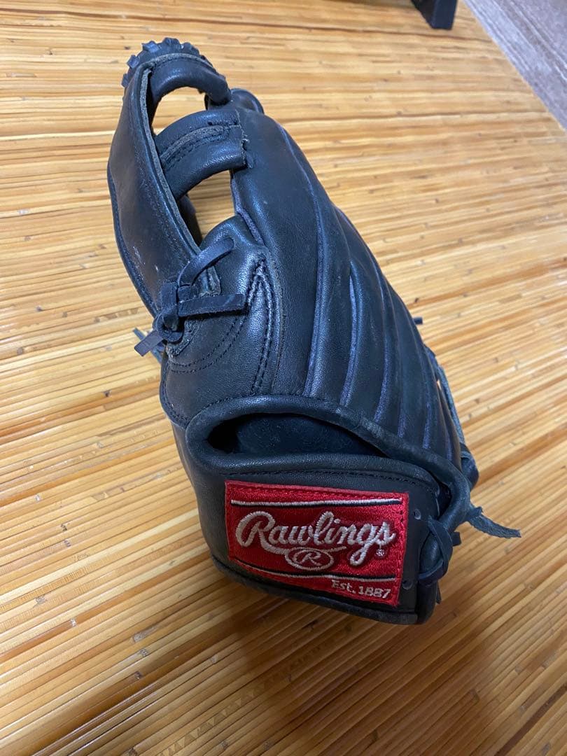 中古品　左用　野球　売り切り　Rawlings 軟式用グローブ 黒
