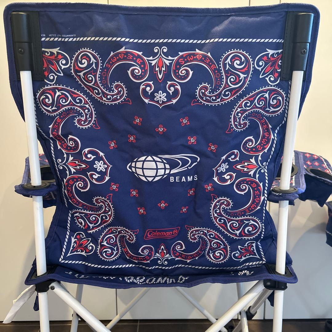 Coleman×ビームス バンダナ柄 アームチェア2脚 同柄シート 計3点セット