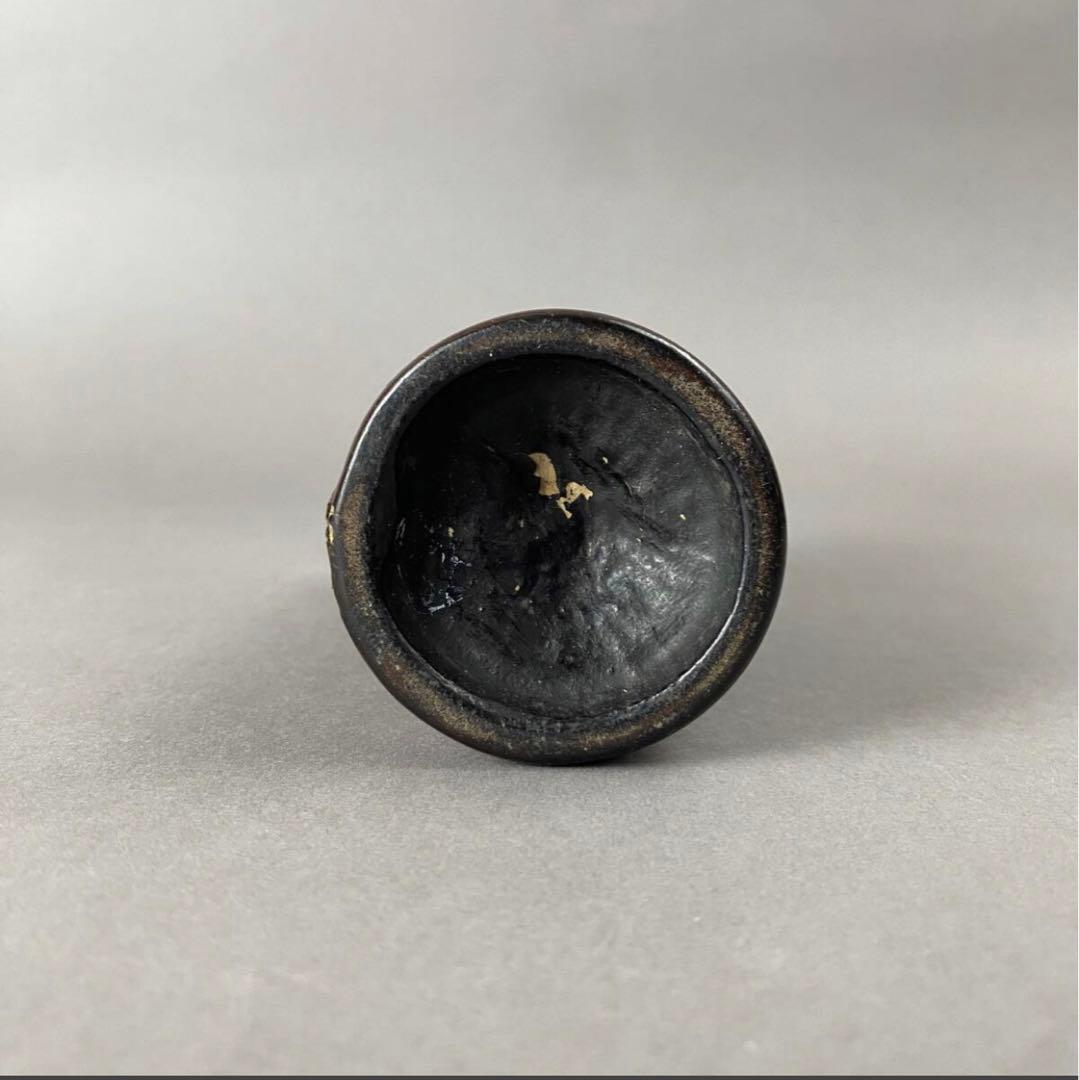 清~民国 黒漆金彩山水紋筆筒　茶道具　筆箱　骨董品　工芸品　時代もの　筆　蒔絵