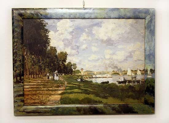 セール！ イタリア 額絵 新品 モネ アルジャントゥイユの船着場 Q8567