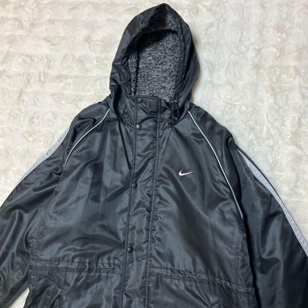 ナイキ ベンチコート 裏ボア ダブルジップ ブラック XXL 大きいサイズ
