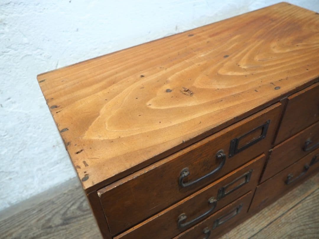 1263　アンティーク　引き出し6杯の収納棚　陳列台　ケース　チェスト　レトロ