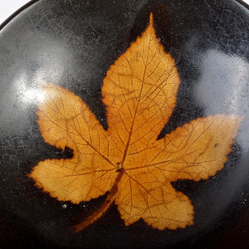 中国　南宋　吉川窯　木葉天目碗　一對　C　R4467