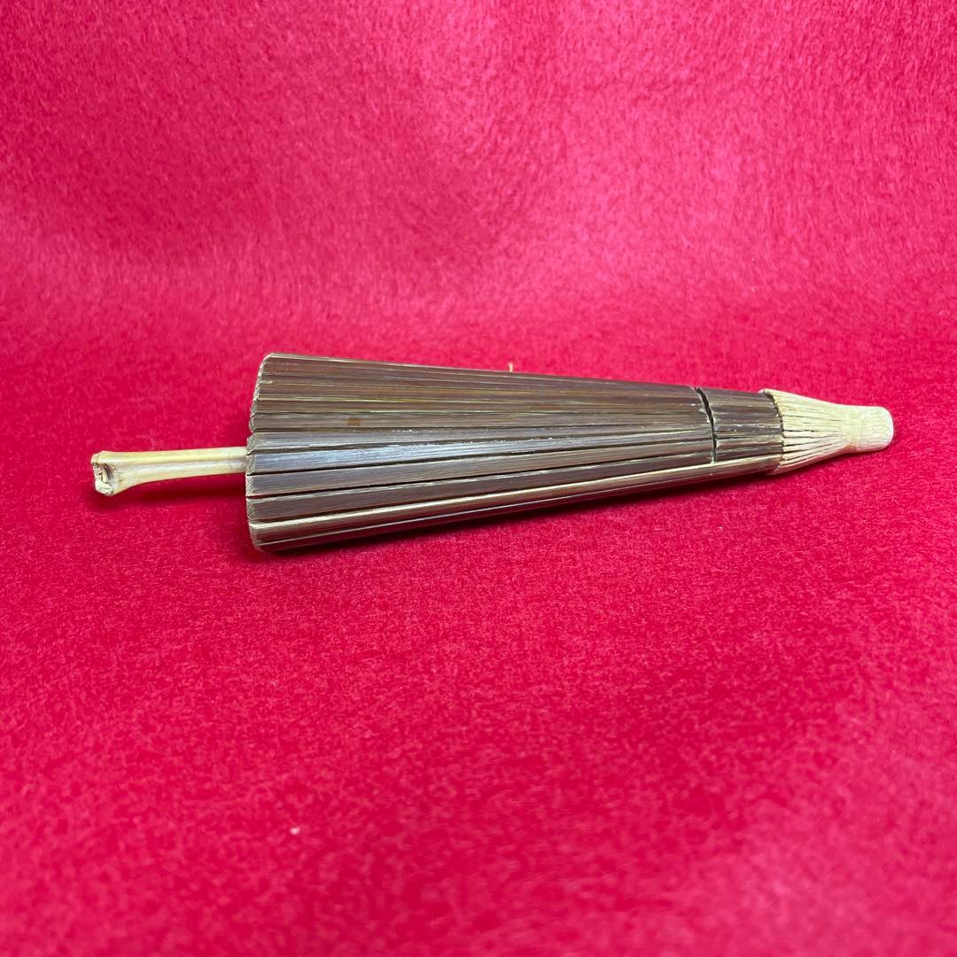 茶道具　傘香合　竹製