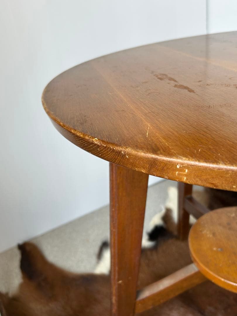 アンティーク　木製コーヒーテーブル　円形　古道具　ヴィンテージ　ラウンドテーブル