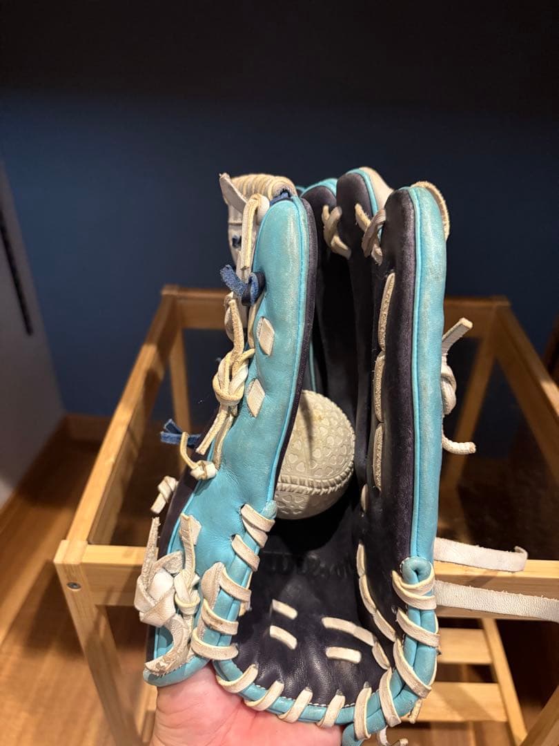 Wilson 軟式野球グローブ ネイビー/水色