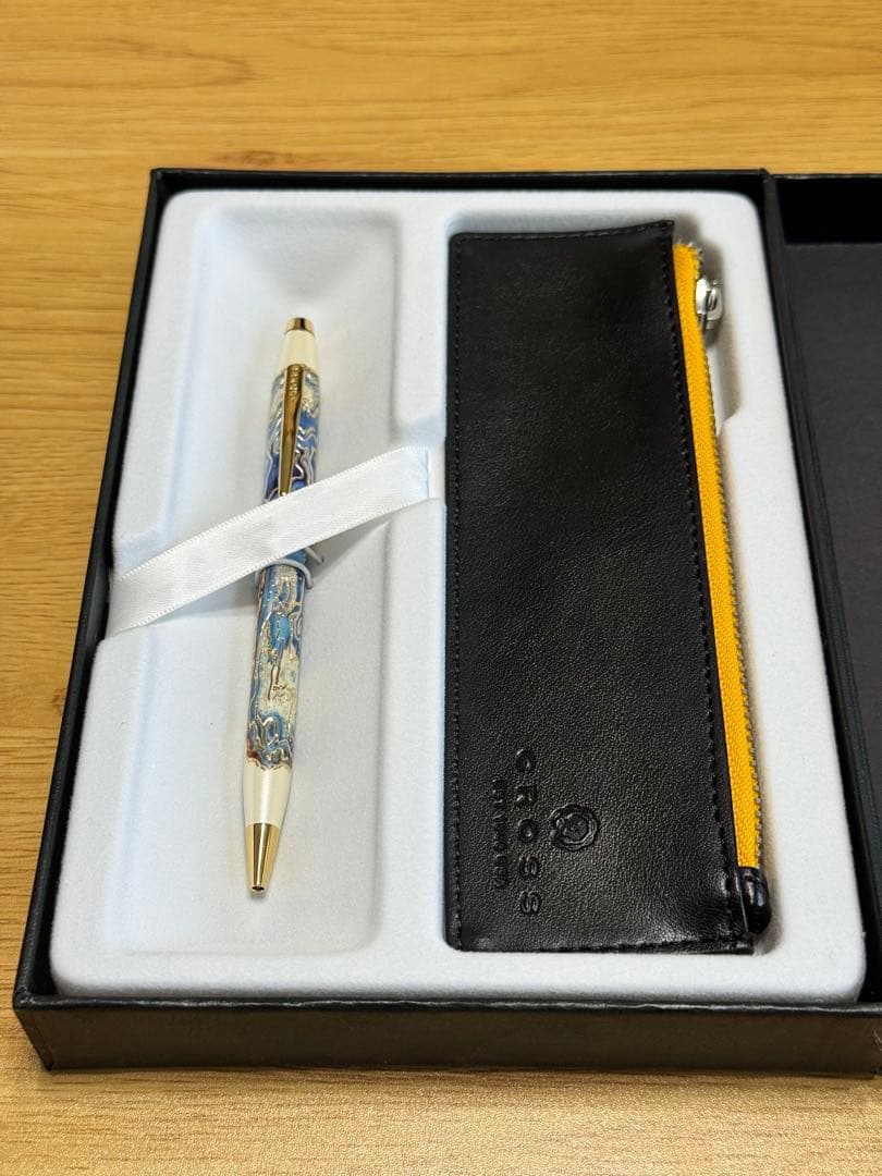 CROSS ボールペン シルバー レザーケース付き