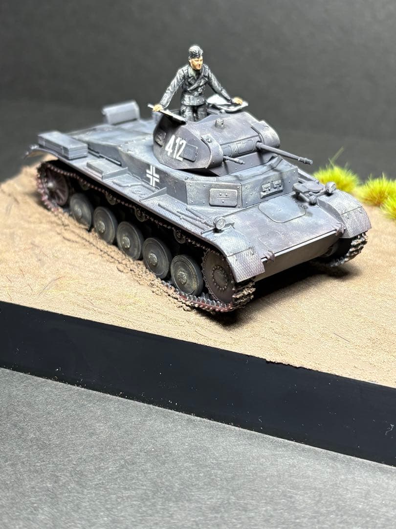 作品No27 ジオラマ1/48 ドイツ陸軍 II号戦車 フランス戦線 完成品