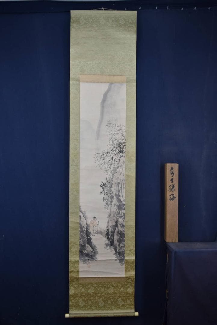 【真作】田中頼璋/高士探梅図/山水人物図/掛軸/名家伝来/Z-893