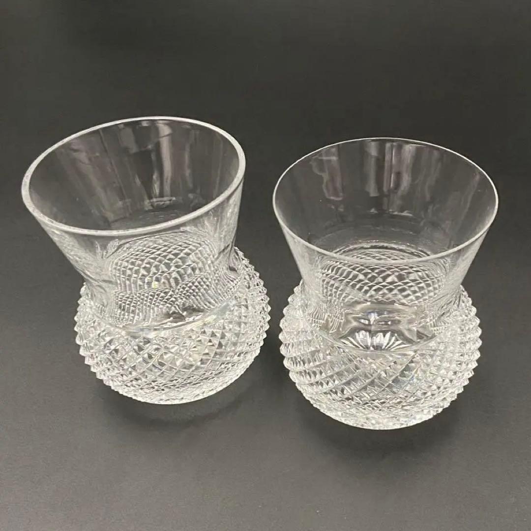 エジンバラ クリスタル アザミグラス 2客 ショットグラス ウィスキー 日本酒