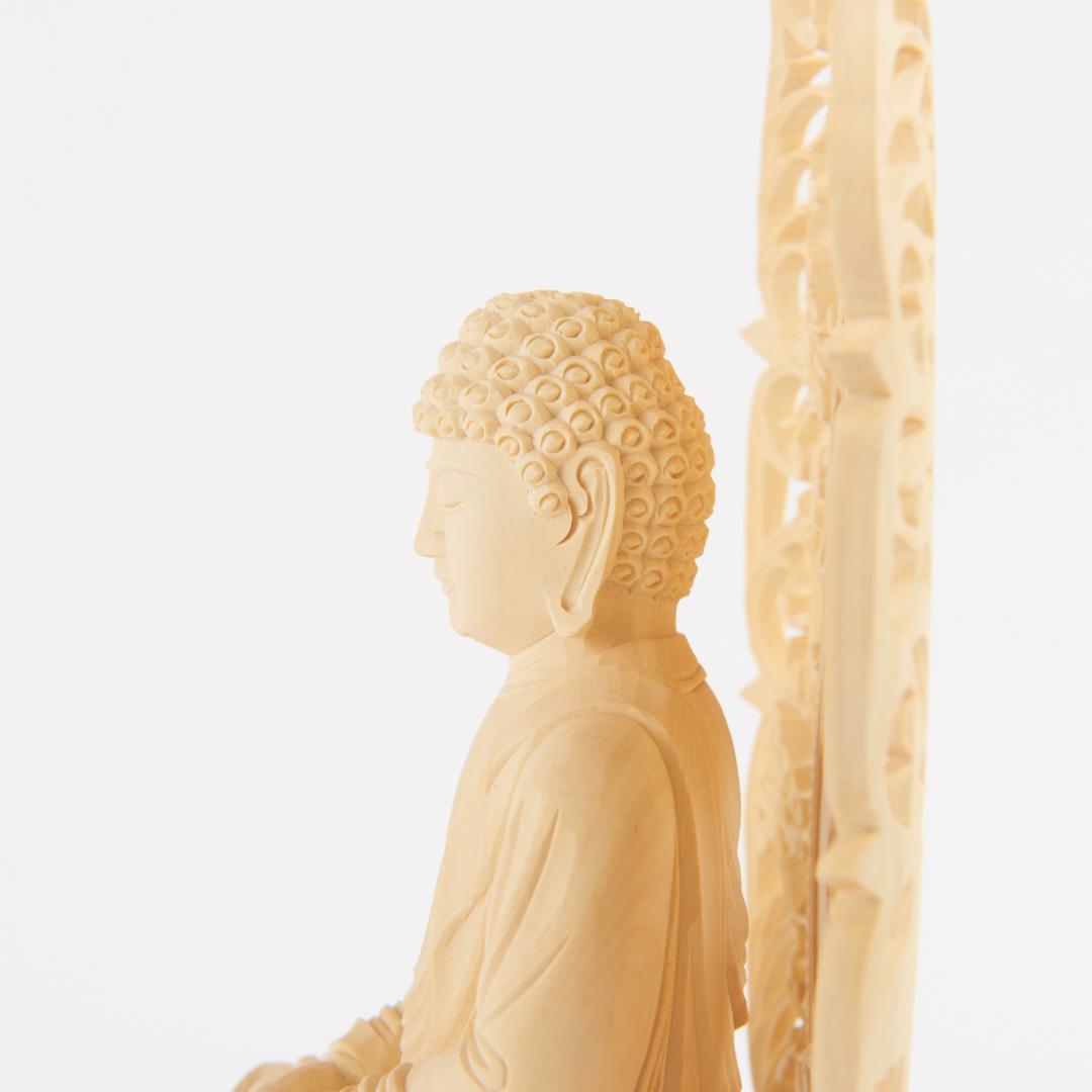 黄楊　２.５寸　釈迦如来 仏像 034