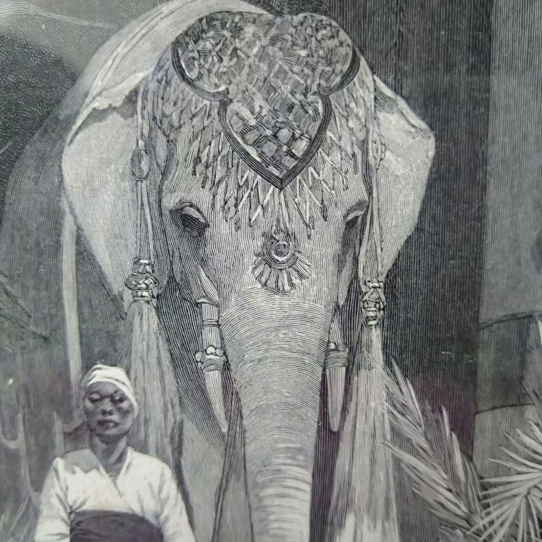 ＊アルフォンス・ミュシャ額装＊「白い象の伝説」初版挿絵リトグラフ②