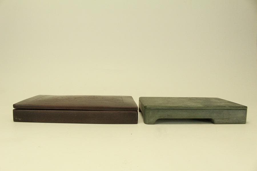 古い 文房具 硯 二面 筆 三本 まとめて(ZE538)