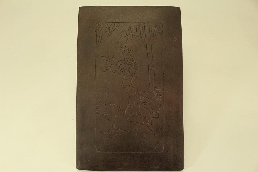 古い 文房具 硯 二面 筆 三本 まとめて(ZE538)