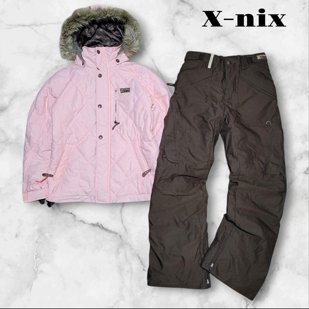 【美品】x-nix ピンク ブラウン スノーボード セットアップ