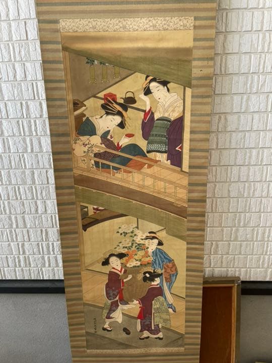 勝川春章　肉筆　浮世絵　美人図