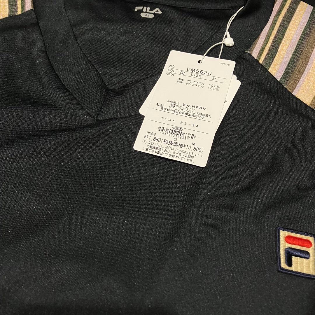 FILA フィラ テニスウェア 半袖Tシャツ VM5620ブラック メンズM新品