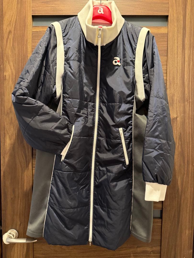 【美品】アルチビオ 中綿 ワンピース 長袖 2way ネイビー 40