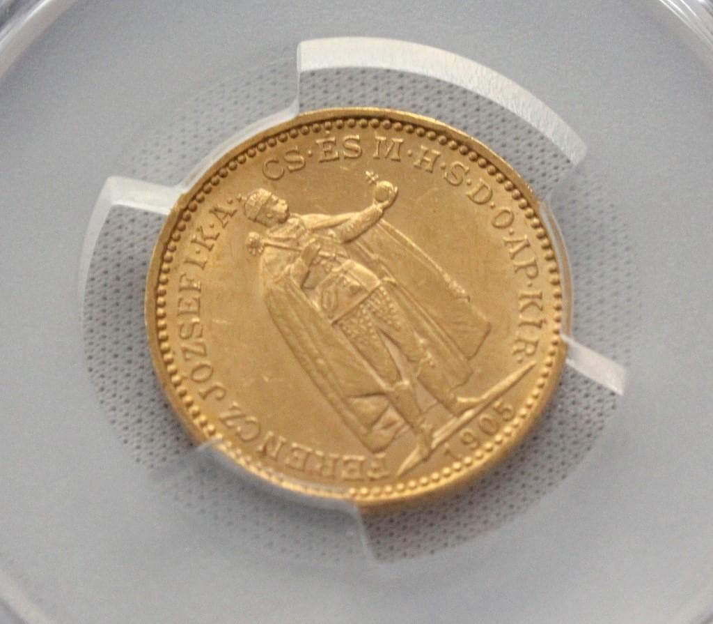 1905年 ハンガリー フランツ・ヨーゼフ 20コロナ金貨 PCGS MS62＋