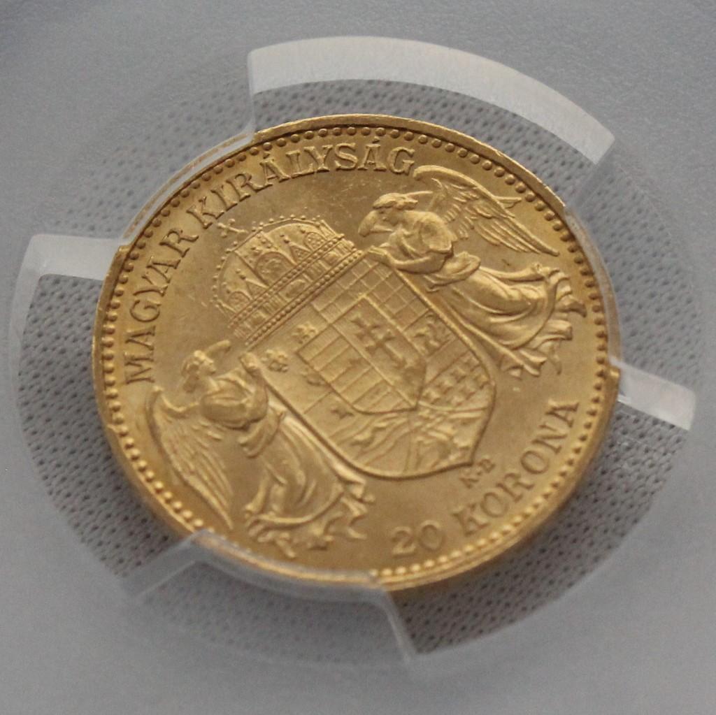 1905年 ハンガリー フランツ・ヨーゼフ 20コロナ金貨 PCGS MS62＋