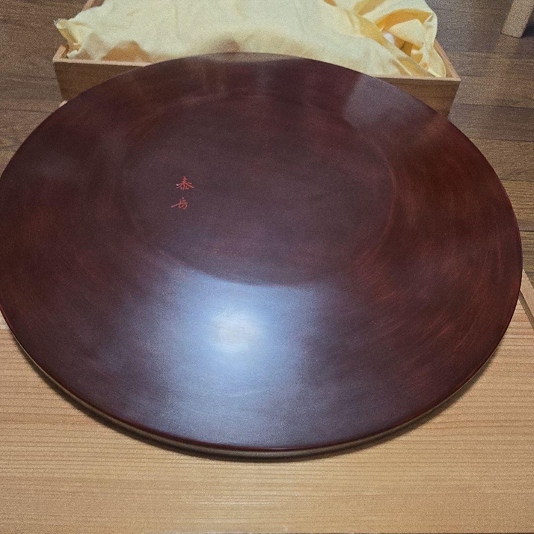 伝統工芸 漆器 鎌倉彫飾皿 和牛の浮彫り 銘有り