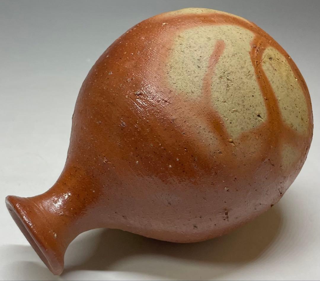 人間国宝　伊勢崎淳　備前緋襷徳利　四方桟共箱　d5732