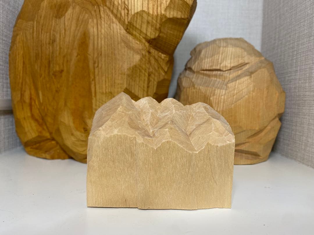 高野夕輝 雪の日高山脈 木彫り 検)柴崎重行 根本勲