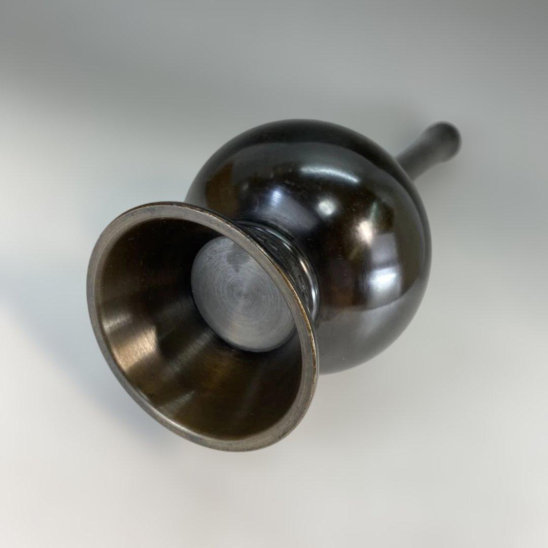 【茶道具】香春造　錆銅製　鶴一声花入（共箱）送料込