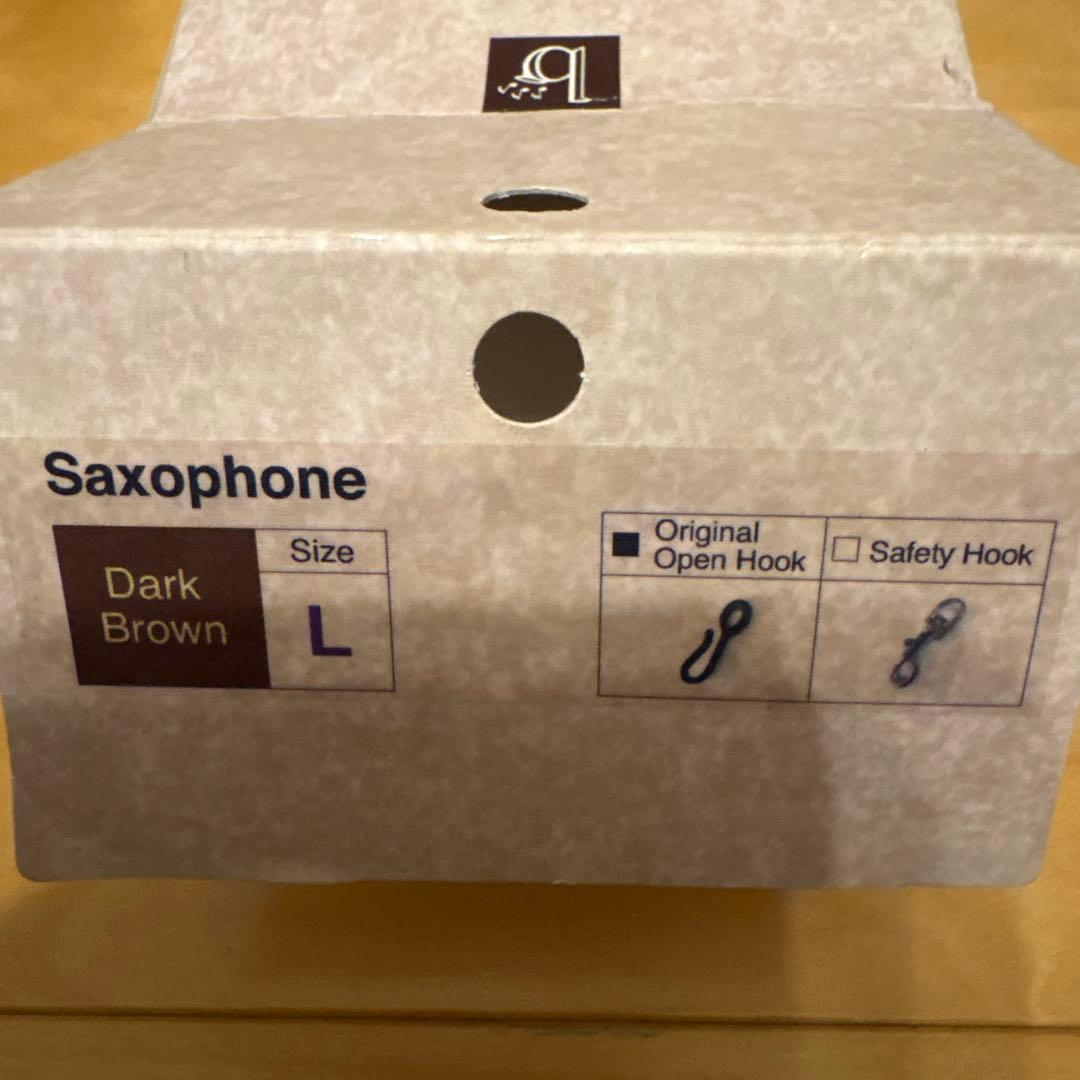美品 サックスストラップ ブレステイキング Lサイズ ダークブラウン
