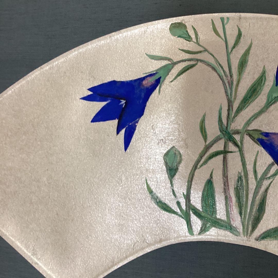 速水御舟作　　昭和8年作　桔梗図木版画掛軸　　便利堂参考　　掛軸一幅　582