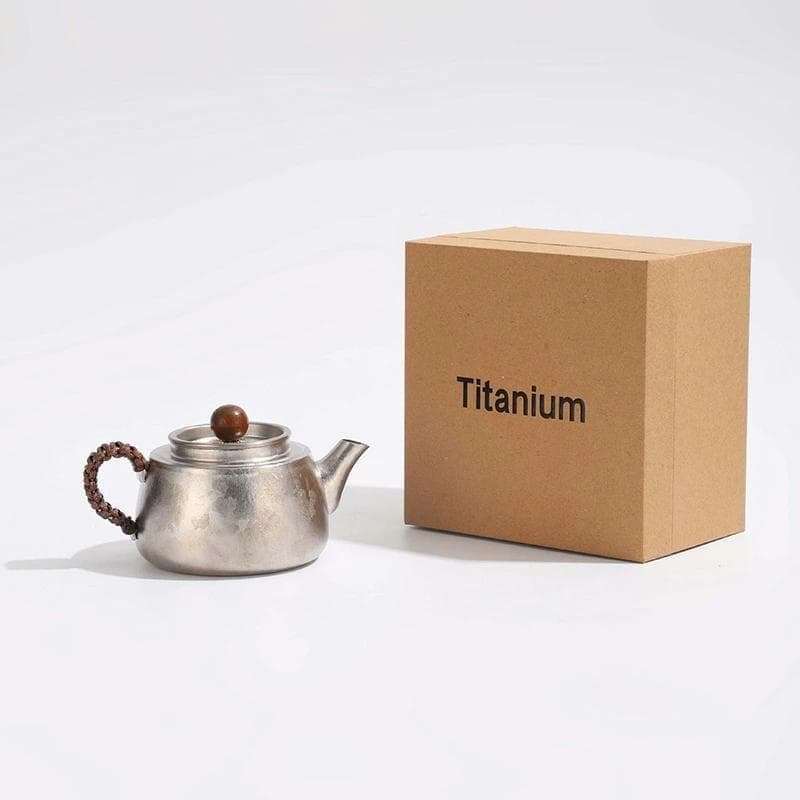 純Ti 急須 小 ティーポット お茶ポット 350mlI 軽量 IH オール熱源