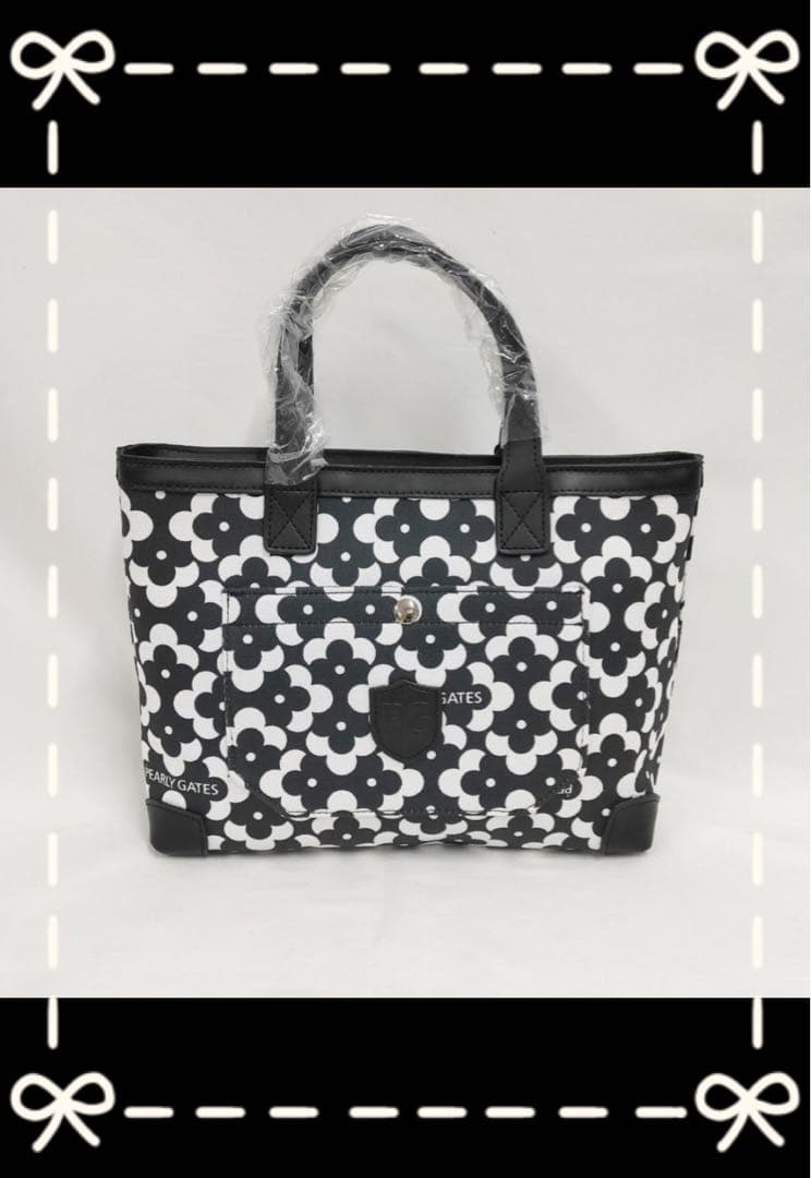 ＊新品未使用 パーリーゲイツ 花柄カートバッグ コンパクトバッグ ブラック