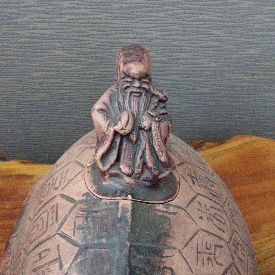 ※中国古美術/朱泥紫砂寿老人蓋玄武水柱/北の玄武/四神/四獣/霊獣/