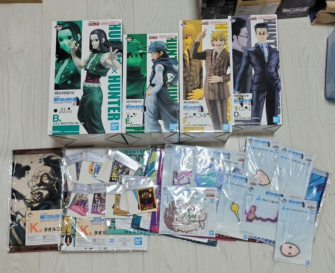 人気ハンターハンター　一番くじ　イルミパリストンレオリオジンJ賞、K賞、L賞