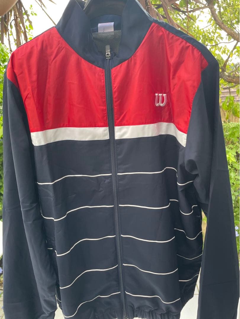 【新品】Wilson WRAJ354NY テニスジャケット Mサイズ 赤/黒