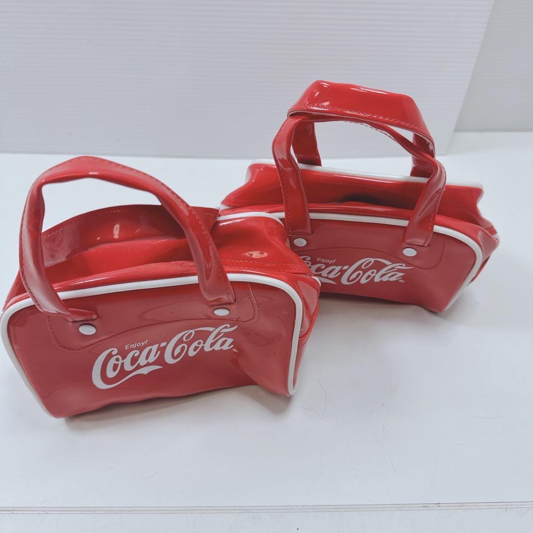 k1030 コカコーラ　ミニバック　エナメル　ビニール製　昭和レトロ 初期物
