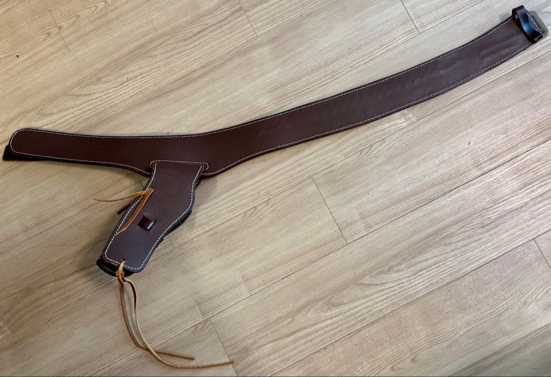 整備済 革製 彫刻付き ウェスタン ガンベルト ホルスター コルトSAA用