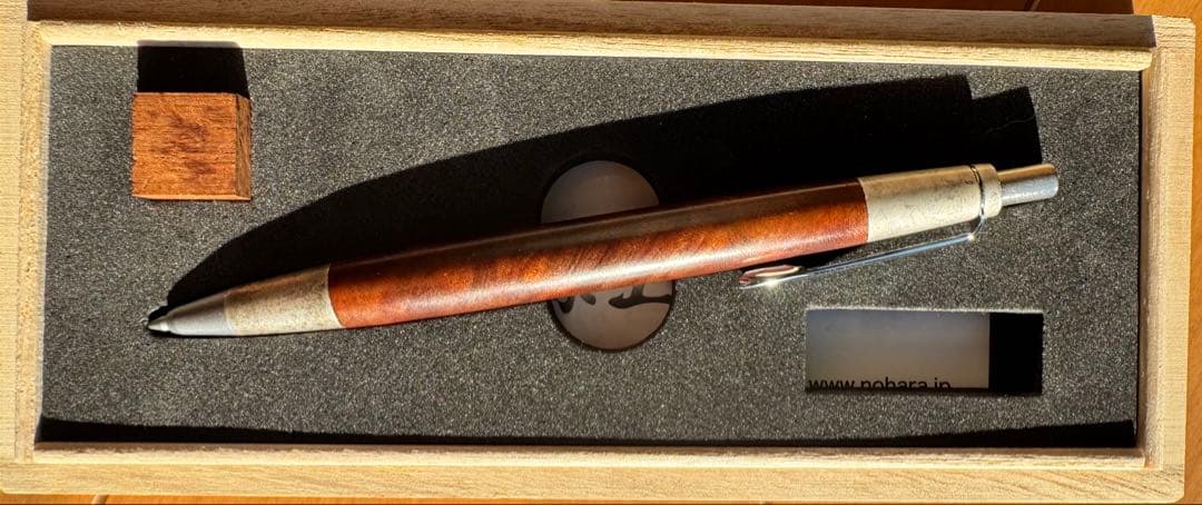 野原工芸　クス杢　固定式口金　保証書付属　斑紋金具　シャープペンシル