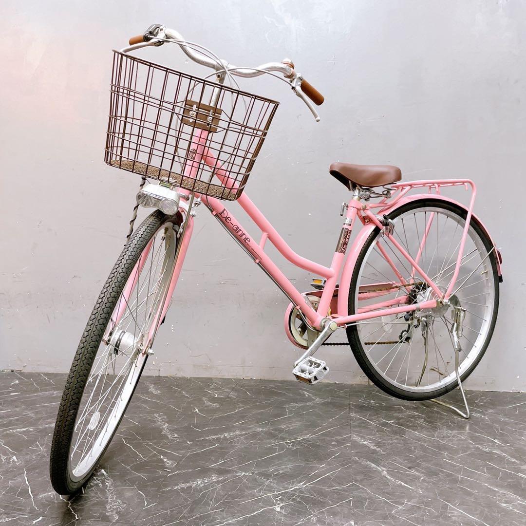【913】《関西 引き取り》一般車 ママチャリ De-anne ピンク