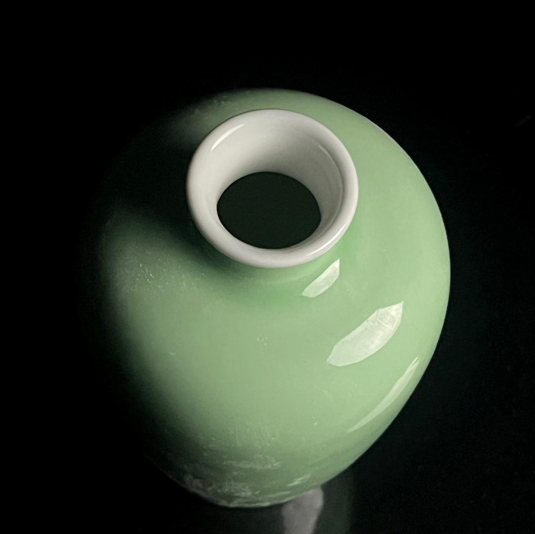 唐物 粉青釉観音瓶 大清康熙年製 款 中国美術 古玩 SN662