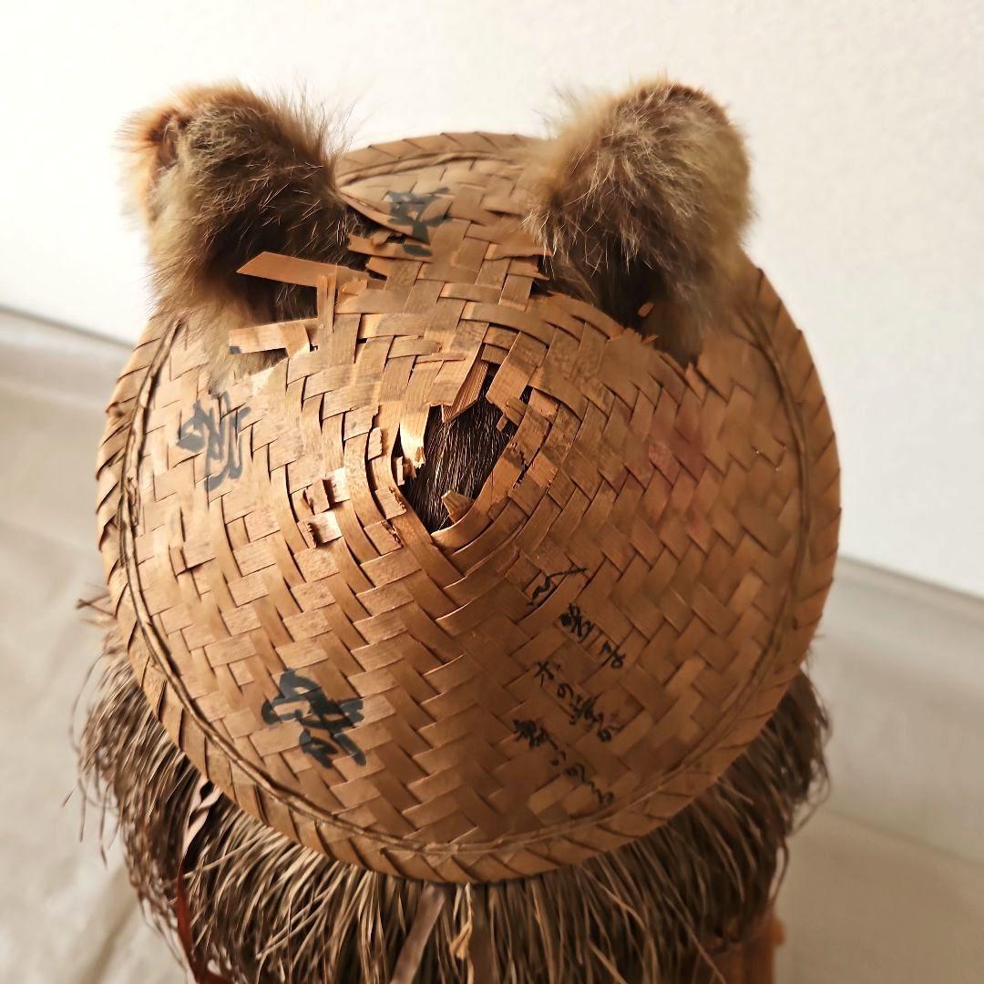 タヌキ　狸　鳥獣　剥製　本物　縁起物　商売繁盛　出世運　天然木　台座付き