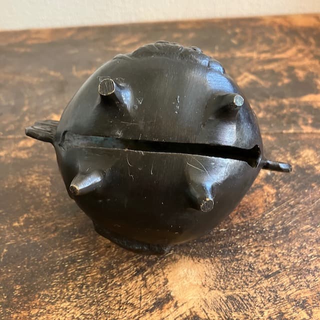 希少 古鈴 梵字 チベット 仏教美術 四足 古銅 密教 骨董 アンティーク