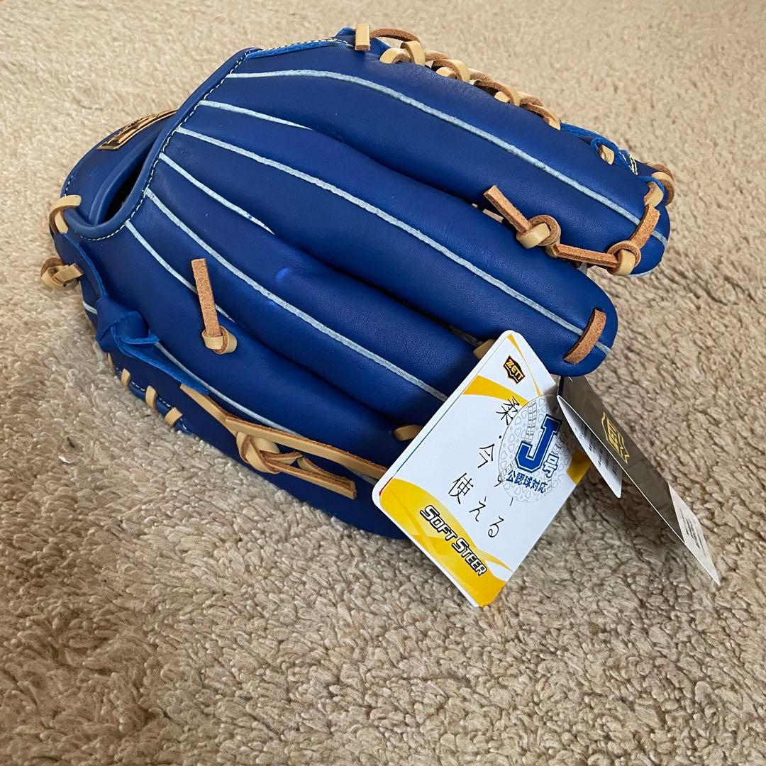 少年野球　軟式　グローブ　ゼット　左投げ　オールラウンド　ブルー　新品未使用