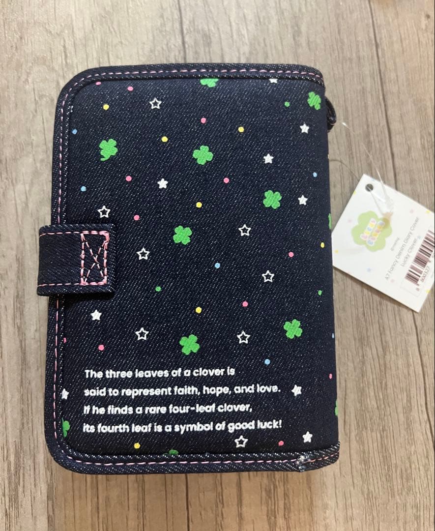 平成レトロ　メリング デニムシール帳　クローバー シール台紙　ドット　２点セット