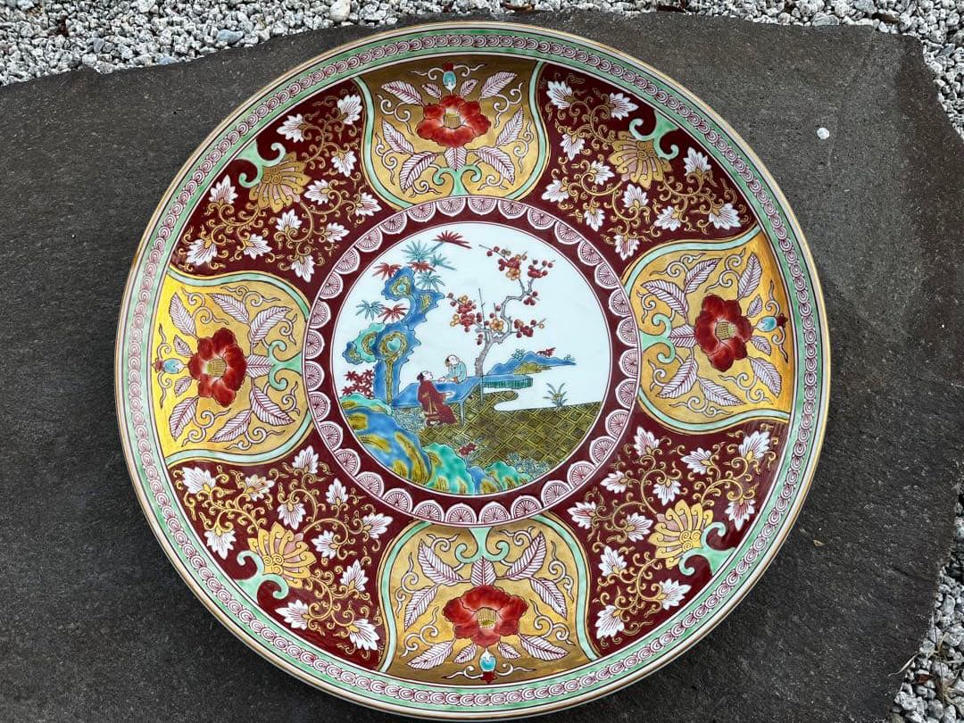 有田焼　特大皿　晢山作品　46.5cm アンティーク