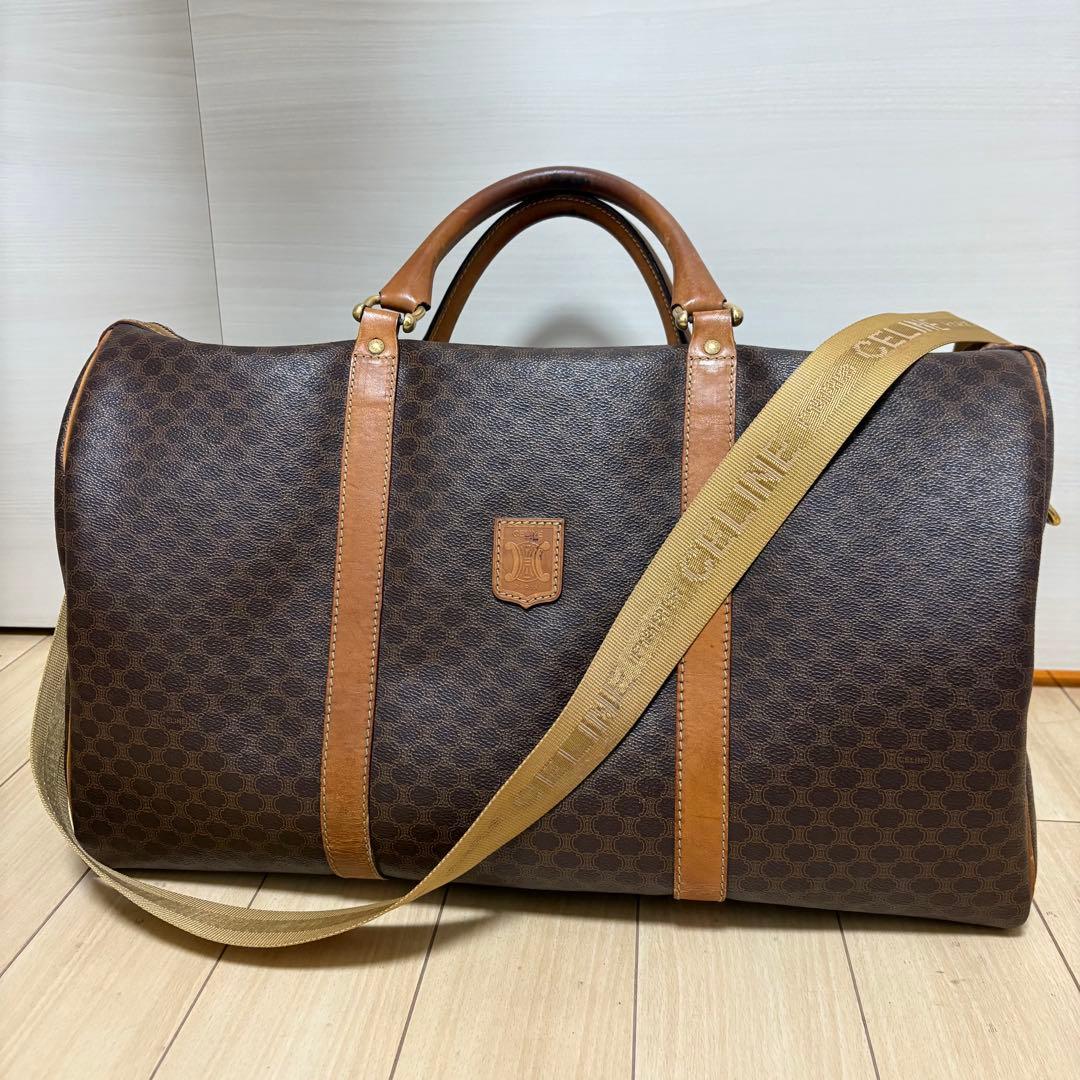 CELINE セリーヌ　マカダム　ボストンバッグ　ショルダー付き　旅行バッグ