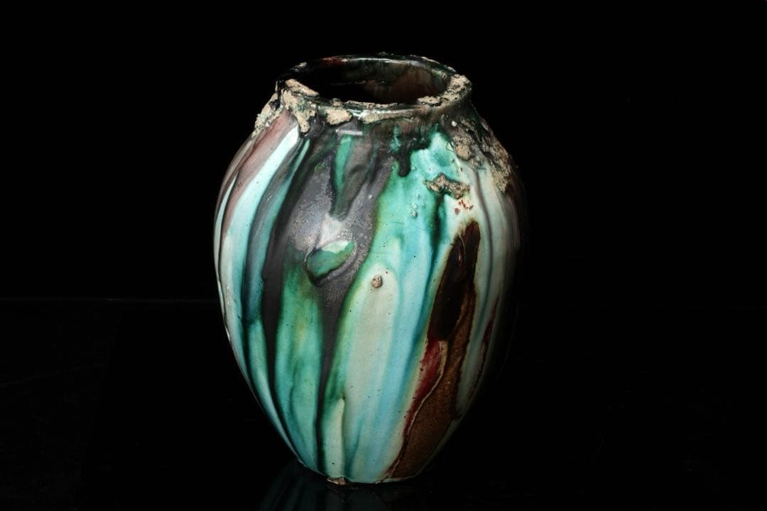 中国美術 窯変釉 壺 花瓶 花器 花入 高さ30㎝ 工芸品 古美術 骨董品 唐物