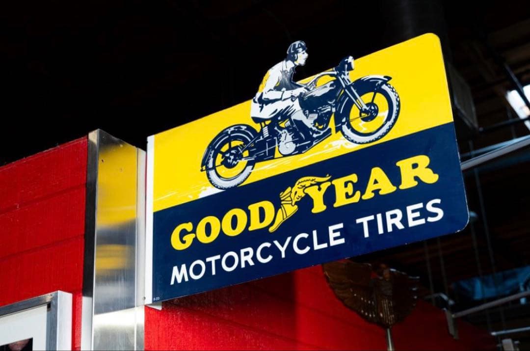 本物　未使用 GOODYEAR Motorcycle tires 琺瑯看板