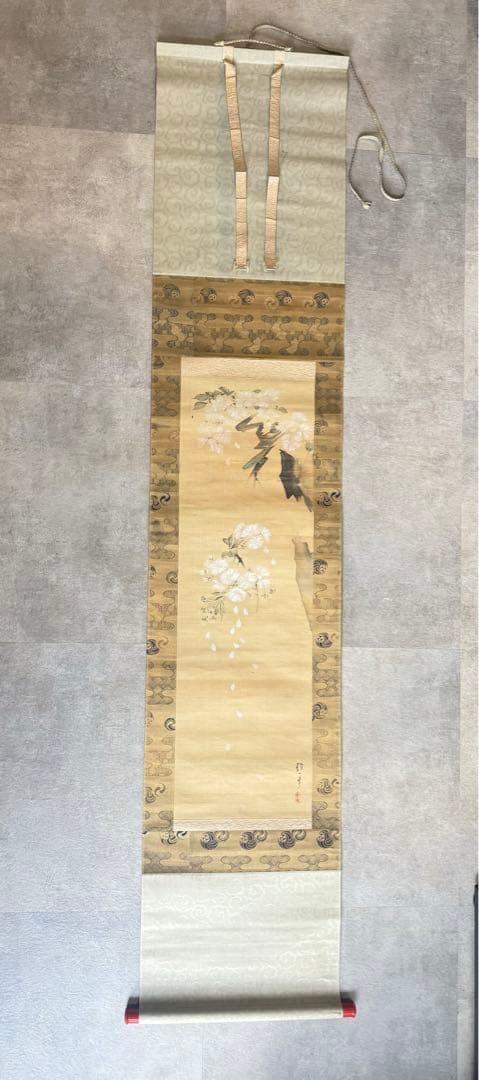 掛軸　骨董　蔵出し　花　木箱付き