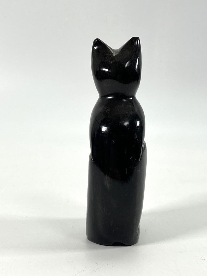 骨彫 猫 置物 立像 骨雕細工 骨董・民芸美術品